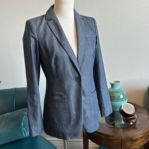 Banana Republic Slate Blue Italian Linen Blazer